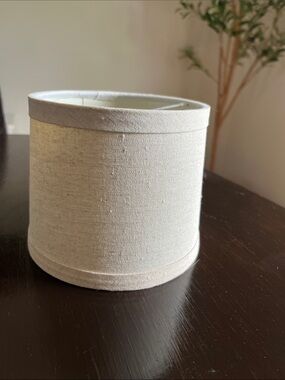 Neutral Cream Linen Drum Lamp Shade - Home Accents